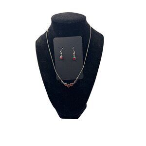 Sparkling Stargazer Red Necklace Earrings Fashion Costume New